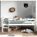 Paris Prix Pack - Lit Enfant Surélevé & Etagère "Pino" Blanc