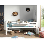Paris Prix Pack - Lit Enfant Surélevé & Etagère "Pino" Blanc