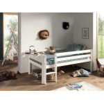 Paris Prix Pack - Lit Enfant Surélevé & Etagère "Pino" Blanc