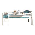 paris prix Pack - Lit Enfant Surélevé & Etagère "Pino" Blanc