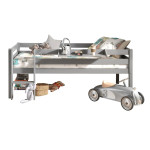 paris prix Pack - Lit Enfant Surélevé & Etagère "Pino" Gris