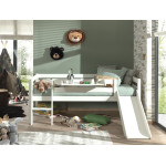 Paris Prix Pack - Lit Enfant Surélevé & Etagère "Pino II" Blanc