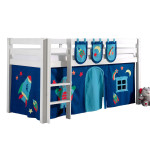 paris prix Pack - Lit Enfant Tente & 3 Pochettes "Pino Astronaute II" Blanc