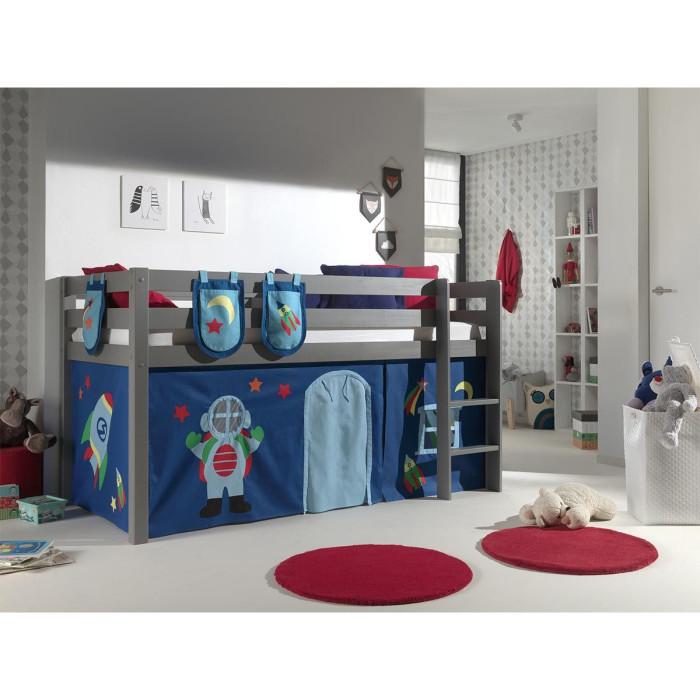 Paris Prix Pack - Lit Enfant Tente & 3 Pochettes "Pino Astronaute II" Gris