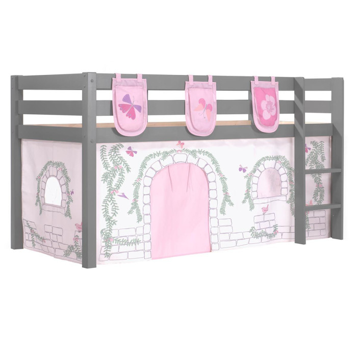 Paris Prix Pack - Lit Enfant Tente & 3 Pochettes "Pino Birdy" Gris
