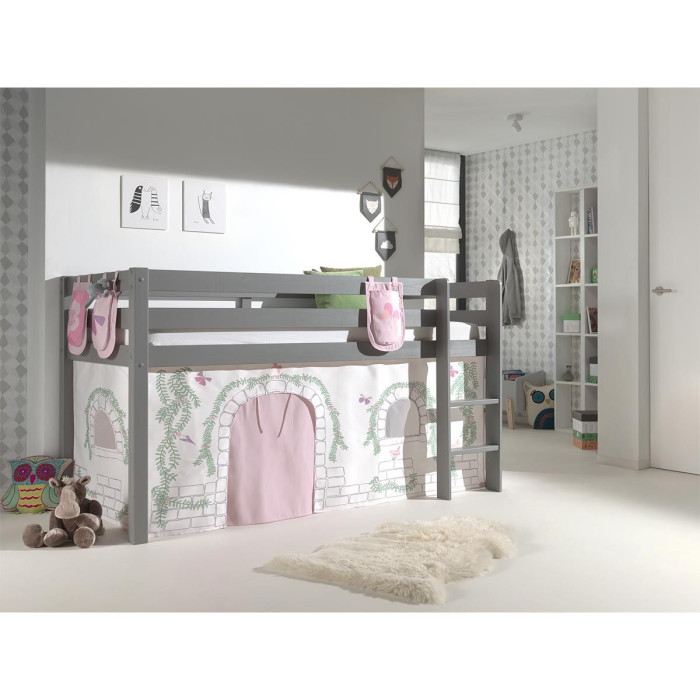 Paris Prix Pack - Lit Enfant Tente & 3 Pochettes "Pino Birdy" Gris