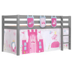 paris prix Pack - Lit Enfant Tente & 3 Pochettes "Pino Princesse" Gris