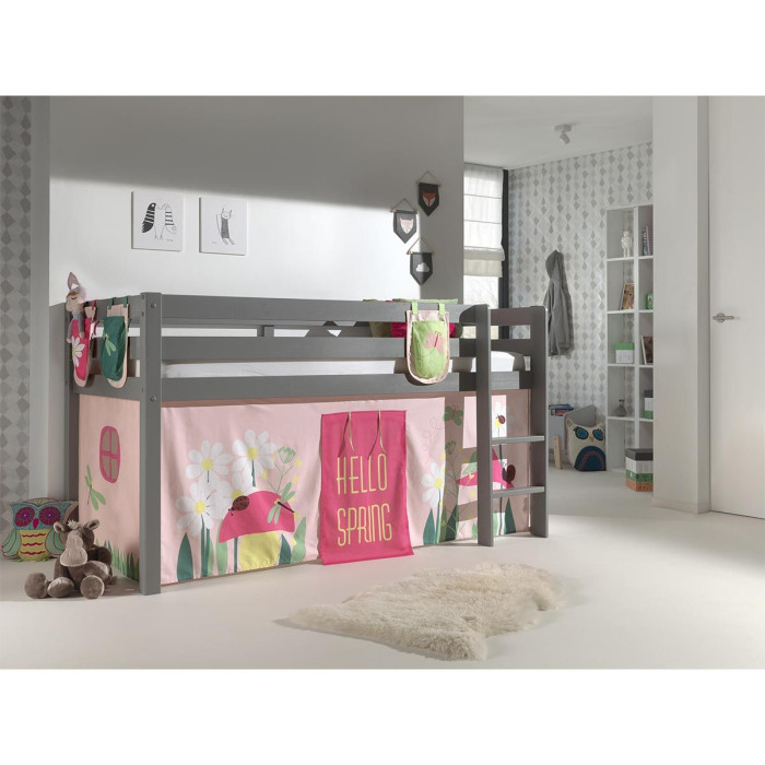 Paris Prix Pack - Lit Enfant Tente & 3 Pochettes "Pino Spring" Gris