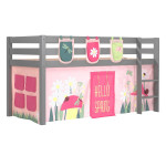 paris prix Pack - Lit Enfant Tente & 3 Pochettes "Pino Spring" Gris