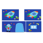Paris Prix Pack - Lit Enfant Tente 3 Pochettes & Tunnel "Pino Astronaute II" Blanc