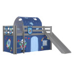paris prix Pack - Lit Enfant Tente 3 Pochettes & Tunnel "Pino Astronaute II" Gris