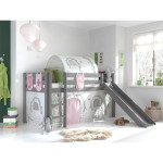 Paris Prix Pack - Lit Enfant Tente 3 Pochettes & Tunnel "Pino Birdy" Gris