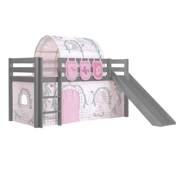 Paris Prix Pack - Lit Enfant Tente 3 Pochettes & Tunnel "Pino Birdy" Gris