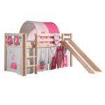 paris prix Pack - Lit Enfant Tente 3 Pochettes & Tunnel "Pino Princesse" Naturel