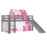paris prix Pack - Lit Enfant Tente 3 Pochettes & Tunnel "Pino Princesse" Gris