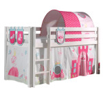 paris prix Pack - Lit Enfant Tente 3 Pochettes & Tunnel "Pino Princesse" Blanc