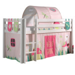 paris prix Pack - Lit Enfant Tente 3 Pochettes & Tunnel "Pino Spring" Blanc