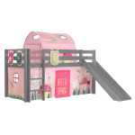 paris prix Pack - Lit Enfant Tente 3 Pochettes & Tunnel "Pino Spring" Gris