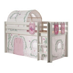paris prix Pack - Lit Enfant Tente Tunnel & 3 Pochettes "Pino Birdy" Blanc