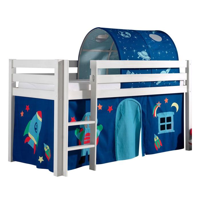 Paris Prix Pack - Lit Enfant Tente & Tunnel "Pino Astronaute II" Blanc