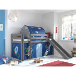 Paris Prix Pack - Lit Enfant Tente & Tunnel "Pino Astronaute II" Gris