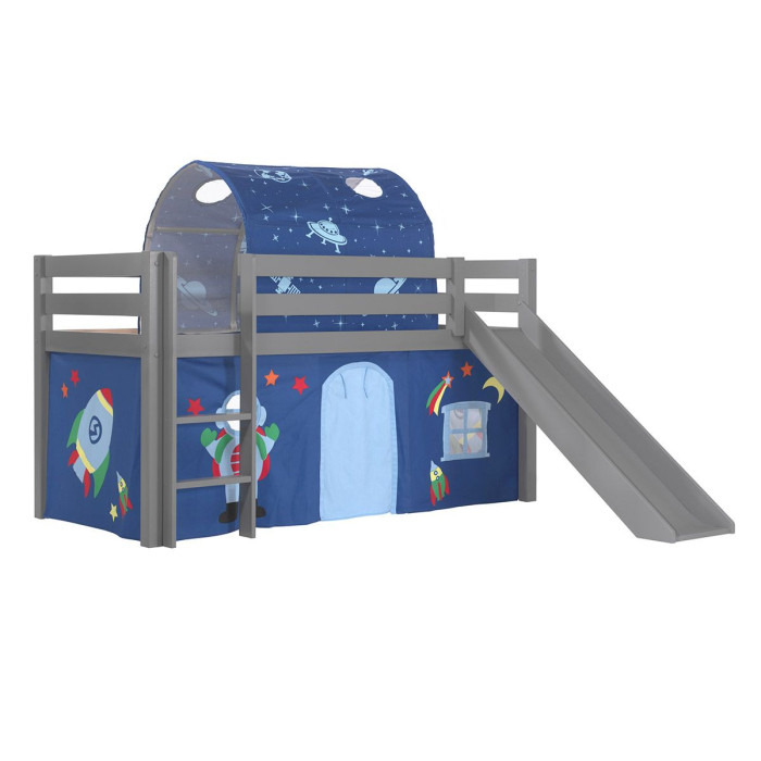 Paris Prix Pack - Lit Enfant Tente & Tunnel "Pino Astronaute II" Gris