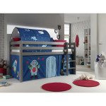 Paris Prix Pack - Lit Enfant Tente & Tunnel "Pino Astronaute II" Gris