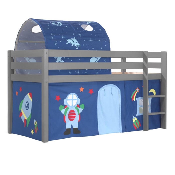 Paris Prix Pack - Lit Enfant Tente & Tunnel "Pino Astronaute II" Gris
