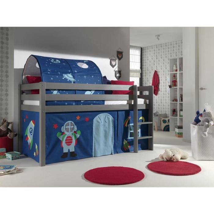 Paris Prix Pack - Lit Enfant Tente & Tunnel "Pino Astronaute II" Gris
