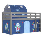 paris prix Pack - Lit Enfant Tente & Tunnel "Pino Astronaute II" Gris