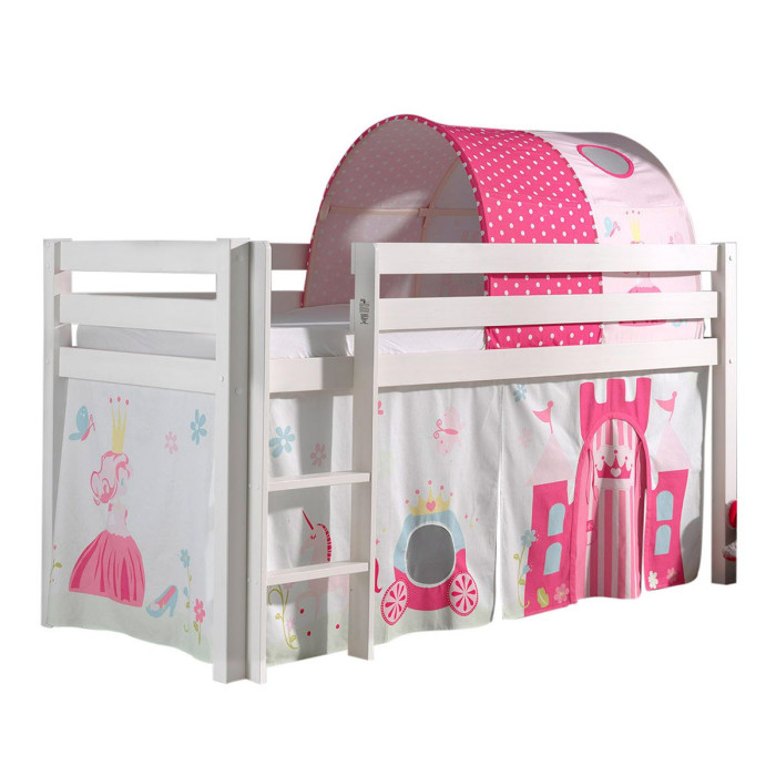 Paris Prix Pack - Lit Enfant Tente & Tunnel "Pino Princesse" Blanc