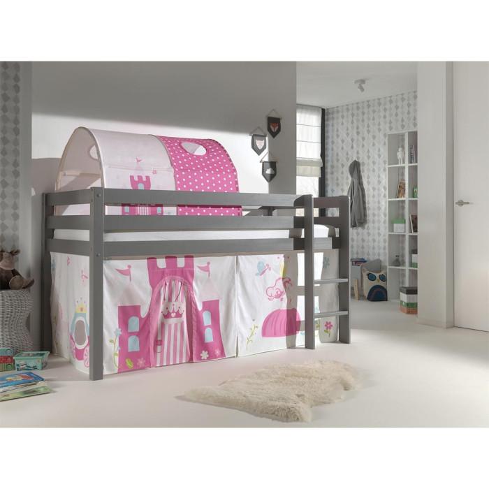 Paris Prix Pack - Lit Enfant Tente & Tunnel "Pino Princesse" Gris