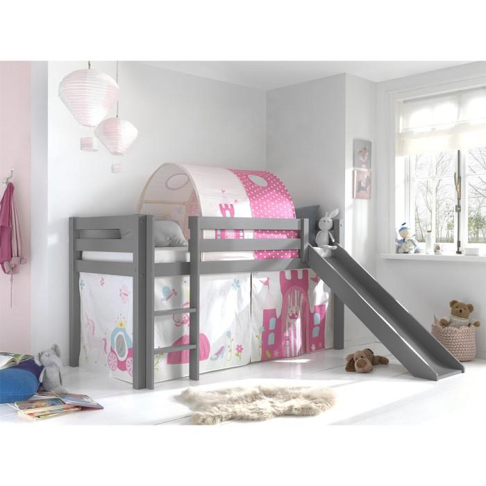Paris Prix Pack - Lit Enfant Tente & Tunnel "Pino Princesse" Gris