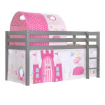 paris prix Pack - Lit Enfant Tente & Tunnel "Pino Princesse" Gris