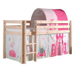 paris prix Pack - Lit Enfant Tente & Tunnel "Pino Princesse" Naturel
