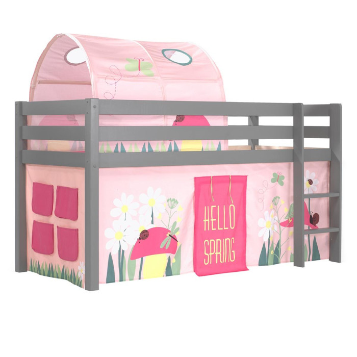 Paris Prix Pack - Lit Enfant Tente & Tunnel "Pino Spring" Gris