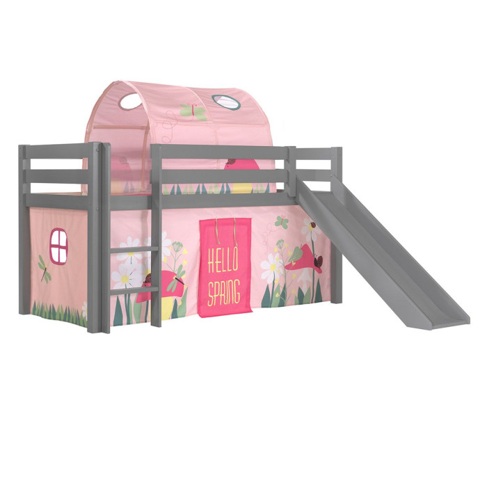 Paris Prix Pack - Lit Enfant Tente & Tunnel "Pino Spring" Gris