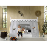 Paris Prix Pack - Lit Enfant & Textile "Tipi" 90x200cm Blanc