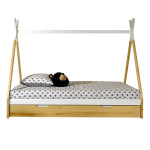 Paris Prix Pack - Lit Enfant & Tiroir "Tipi" 90x200cm Blanc & Naturel