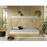 paris prix Pack - Lit Enfant & Tiroir "Tipi" 90x200cm Blanc & Naturel