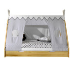Paris Prix Pack - Lit Enfant Tiroir & Voile "Tipi" 90x200cm Blanc & Naturel