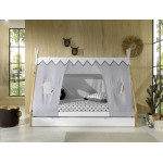 paris prix Pack - Lit Enfant Tiroir & Voile "Tipi" 90x200cm Blanc