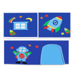 Paris Prix Pack - Lit Enfant Toboggan Tente & 3 Pochettes "Pino Astronaute II" Blanc