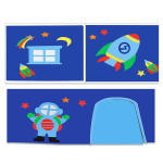 Paris Prix Pack - Lit Enfant Toboggan Tente & 3 Pochettes "Pino Astronaute II" Naturel
