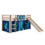 paris prix Pack - Lit Enfant Toboggan Tente & 3 Pochettes "Pino Astronaute II" Naturel