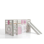 Paris Prix Pack - Lit Enfant Toboggan Tente & 3 Pochettes "Pino Birdy" Blanc