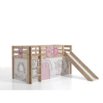 Paris Prix Pack - Lit Enfant Toboggan Tente & 3 Pochettes "Pino Birdy" Naturel