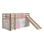 paris prix Pack - Lit Enfant Toboggan Tente & 3 Pochettes "Pino Birdy" Naturel