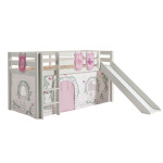 paris prix Pack - Lit Enfant Toboggan Tente & 3 Pochettes "Pino Birdy" Blanc