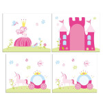 Paris Prix Pack - Lit Enfant Toboggan Tente & 3 Pochettes "Pino Princesse" Naturel